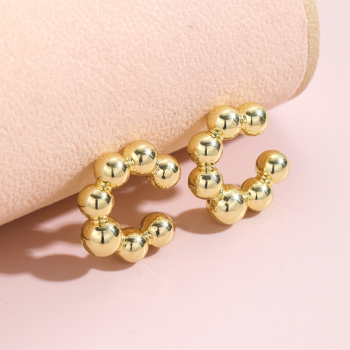 Wholesale Fashion Thick Cylindrical Tube Simple 18k Plated Hollow Ear Bone Clip Earrings